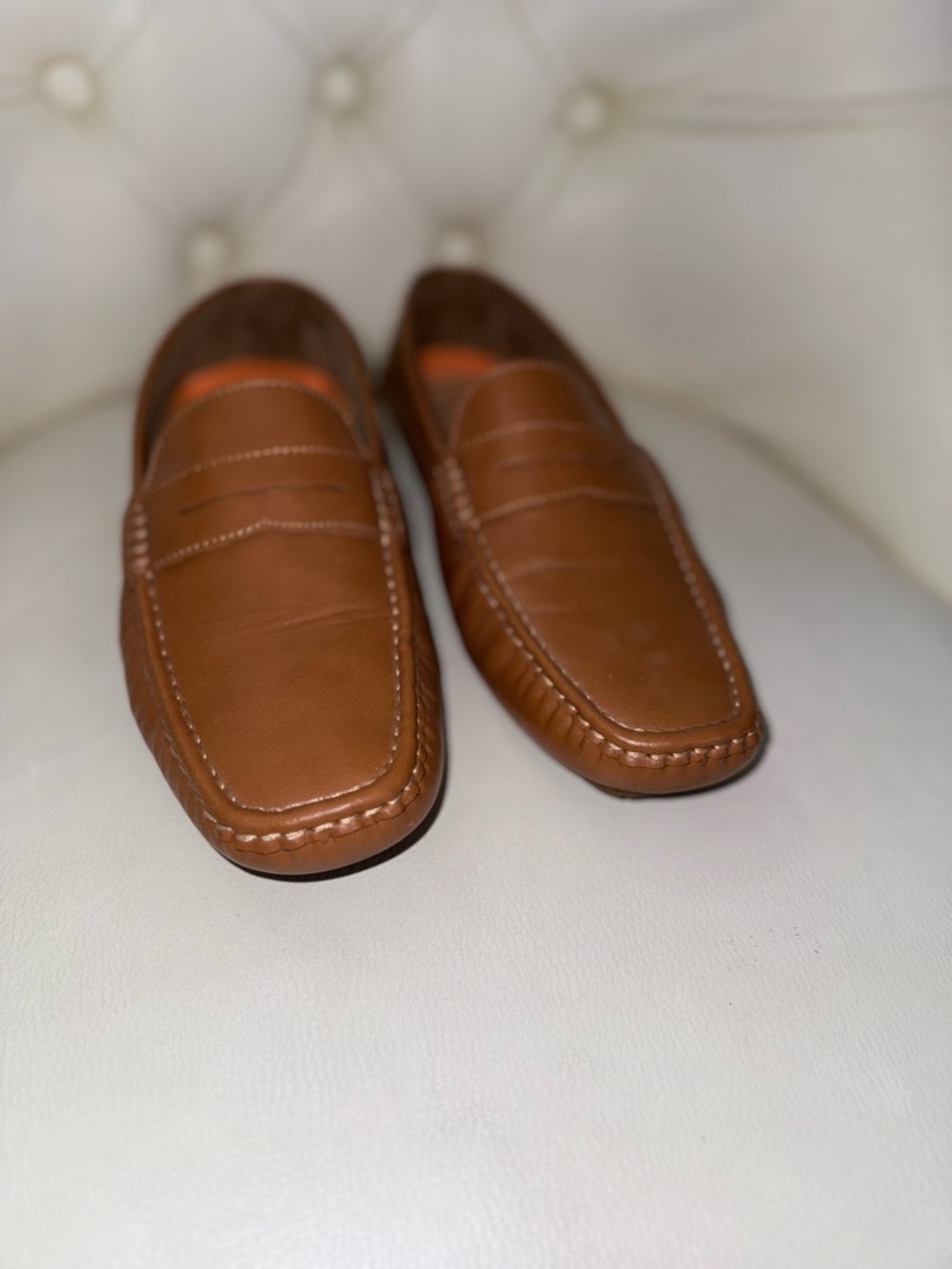 Jonsen Milan Women's Tan Leather Loafers - Slip-On Flats